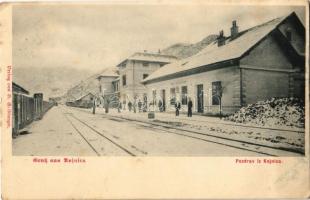 Konjic, Kojnica; Bahnhof, Restauration / railway station, restaurant, winter. B. Goldberger (EK)