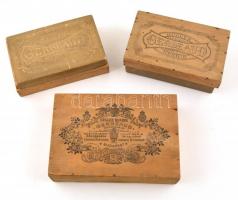 Gerbeaud Kugler régi doboz, össz 3 db. 1 db karton, 2 db fa, kopottas állapotban, különböző méretekben