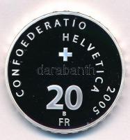 Svájc 2005B 20Fr Ag "Geneva Motor Show 100. éves évfordulója" eredeti díszdobozban német é...