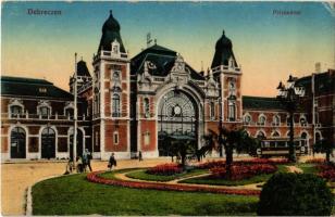 Debrecen, Pályaudvar, vasútállomás, villamos. Vasúti Levelezőlapárusítás 54. sz. - 1916. (apró lyuk / tiny pinhole)