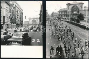 cca 1960-1970 Budapest, Rákóczi út, Keleti Pályaudvar, 2 db sajtófotó, 12×9 cm