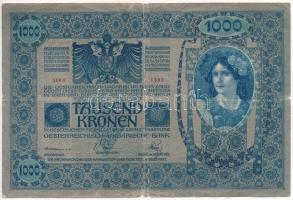 1902. 1000K piros "MAGYARORSZÁG" körbélyegzővel T:III- szakadás, ly