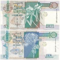 Seychelle-szigetek DN (1998) 50R + 2013. 10R T:II,III  Seychelles ND (1998) 50 Rupees + 2013. 10 Rupees C:XF,F