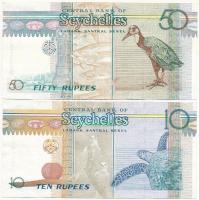 Seychelle-szigetek DN (1998) 50R + 2013. 10R T:II,III 
Seychelles ND (1998) 50 Rupees + 2013. 10 Ru...
