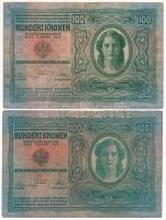 1902-1923. 8db-os korona bankjegy tétel T:III,III-