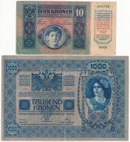 1902-1923. 8db-os korona bankjegy tétel T:III,III-
