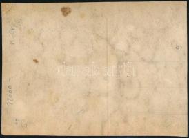 cca 1920-1940 Tábori lelkész kitüntetésekkel, és mellette nővérrel, sarkán törésnyommal, 10x7 cm. Ri...