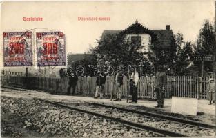 1923 Banja Luka, Banjaluka; Dobrasova Gasse / street, railway crossing with railwaymen