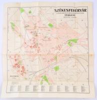 1930 Székesfehérvár szabad királyi város belsőségének térképe, kiadja: M. kir. állami térképészet, 51×49 cm