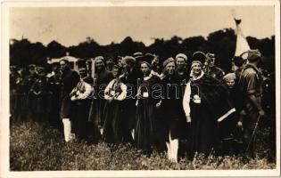 1933 Gödöllő, Cserkész Világ Jamboree, cserkészek jelmezben / World Jamboree, scouts in costumes. photo