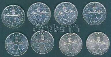 1992-93. 200Ft Ag "MNB" (8x) T:BU,2