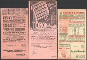 cca 1931-1940 össz. 3 db osztálysorjegy reklám, 1 db kis szakadásokkal, mérete ca. 24,5x12cm, 2 db c...