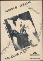 1987 Király Tamás Animals Dreams Fashion Show plakát, 29×21 cm