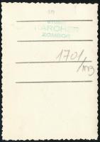 cca 1941 Tartalékos hadnagy portréfényképe, első világháborús kitüntetésekkel, Zombor, Studio Karche...