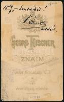 cca 1899-1890 Cs. és Kir. altábornagy potréfényképe, keményhátú fotó, Znaim, Georg Fischer műtermébő...