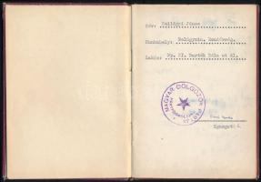 1953 MDP Pártfőiskola Levelező Tanfolyama által kiállított tanulmányi könyv