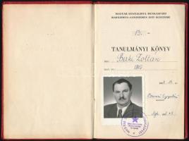 1958 MSZMP Esti Egyetem tanulmányi könyve és bizonyítványa