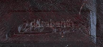 Oláh Sándor (1959 - ): Ablak előtt. Bőrplasztika. 37x60 cm