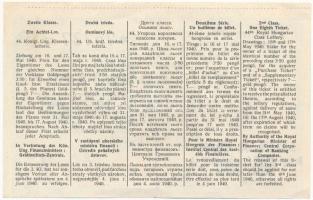 Budapest 1940. "44. Magyar Királyi Osztálysorsjáték" 2. osztályú 1/8 sorsjegye, "Lász...