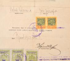 1923-1939 Budapest, Győr, 6 db városi illetékbélyeges irat