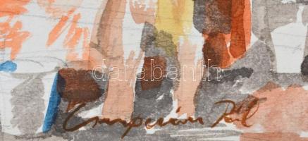 Csergezán jelzéssel: Életképek. Akvarell, ceruza, papír, vékony paszpartuban, 17x42