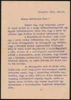 1944 Kivételezettnek minősülő zsidó személy támogatást kérő levele