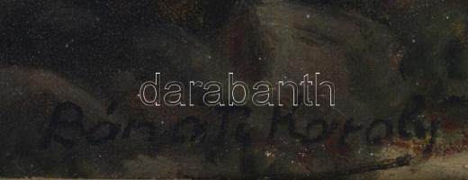 Bánáti Károly jelzéssel: Erdei táborozók. Olaj, vászon, fa keretben, 60x80