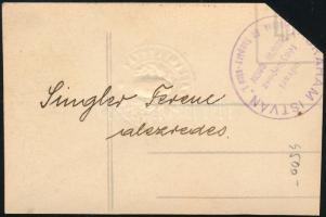 cca 1930-1940 Singler Ferenc alezredes fényképe, fotólap,vágott, a fotó sarkában aláírással, 9x5 cm