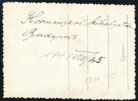 1943 Frontkatona fotója, kitüntetésekkel (vitézségi érmek, tűzkereszt), "Kormányzói kihallgatás...