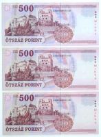 2006. 500Ft (3x) "MINTA" felülnyomással, sorszámkövetők "EA 0000105 - EA 0000107"...