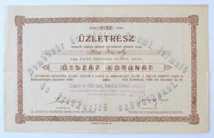 Dombóvár 1920. Dombóvár és vidéke üzemi, termelő és értékesítő szövetkezetüzletrésze 500K-ról szelvényekkel T:III