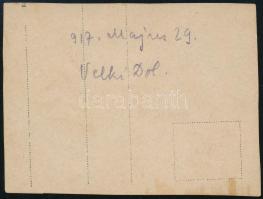1917 Tisztek és nővérek, fotó, "1917. május 29. Velki Dol.", vágott, 8x6 cm