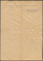 1953 Báró Vojnits Miklós képviselő, ügyvéd gépelt életrajza