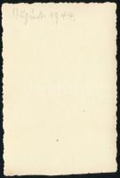1944 Német katona fotója, vaskereszttel, 8x5 cm