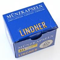 9db, 40mm átmérőjű Lindner érmetartó kapszula új állapotban, eredeti, bontott dobozban