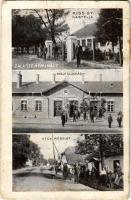 1926 Zalaszentmihály, Kiss Gy. kastélya, Vasútállomás, utca részlet, üzlet (fa)