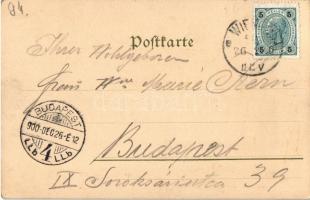 1900 Champagner Henriot & Cio, Hoflieferanten Reims. Gruss aus... Prosit / French champagne adve...