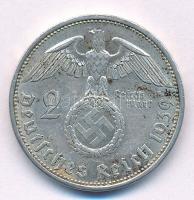 Német Harmadik Birodalom 1939A 2M Ag "Hindenburg" T:1- German Third Reich 1939A 2 Mark Ag ...