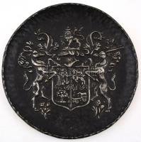 Címeres fém fali tányér, d: 32 cm
