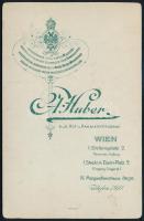 cca 1910 Cs. és Kir. ezredes portréfotója a feleségével, kitüntetéssel, karddal, Bécs, A. Huber műte...