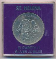 Szent Ilona 1977. 25P Cu-Ni II. Erzsébet uralkodásának 25. évfordulója műanyag tokban, T:1- Saint Helena 1977. 25 Pence Cu-Ni Queen Elizabeth II Silver Jubliee in a plastic case, C:AU Krause KM#6