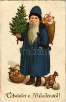 Üdvözlet a Mikulástól! / Saint Nicholas greeting posctardB & R Nr. 8100. litho (EK)
