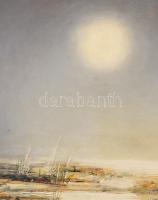 Somogyi-Soma László (1927-2004): Tél. Olaj, farost, jelzett, datált (85), keretben, 60×80 cm