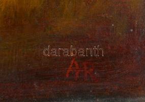 ÁR jelzéssel: Tanya. Olaj, farost, jelzett, keretben, 34×50 cm