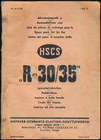 1942 Alkatrészjegyzék a HSCS R-30/35 nyersolajtraktorokhoz, 62p