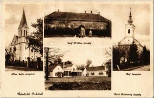 1935 Inke, Római katolikus templom, Gróf Bethlen kastély, Báró Rohonczy kastély, Református templom. Ring Foto (EK)