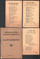 cca 1940-1942 Katolikus Legényegylet nyomtatványai (alapszabály, újság, stb.), 5 db