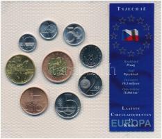 Csehország 1999-2002. 10h - 50K (9xklf) nem hivatalos forgalmi szett, különböző évjáratú érmékből, műanyag tokban, LAATSTE CIRCULATIENMUNTEN IN ... sorozat T:1,1- Czech Republic 1999-2002. 10 Halerov - 50 Korun (9xdiff) non-official coin set with different years of issue in plastic case, LAATSTE CIRCULATIENMUNTEN IN ... series C:UNC,AU