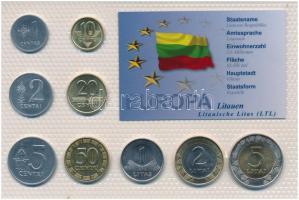 Litvánia 1991-2009. 1c - 5L (9xklf) nem hivatalos forgalmi szett, különböző évjáratú érmékből, műanyag tokban, LAATSTE CIRCULATIENMUNTEN IN ... sorozat T:1,1- Lithuania 1991-2009. 1 Centas - 5 Lati (9xdiff) non-official coin set with different years of issue in plastic case, LAATSTE CIRCULATIENMUNTEN IN ... series C:UNC,AU