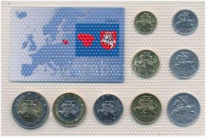 Litvánia 1991-2009. 1c - 5L (9xklf) nem hivatalos forgalmi szett, különböző évjáratú érmékből, műany...